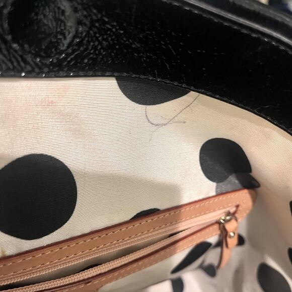 Kate Spade Tote Bag Womens Large Patent Leather Polka Dot Interior Shoulder - Picture 12 of 12